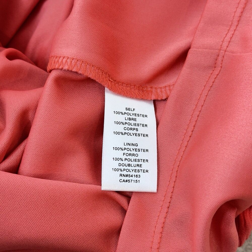 New Jessica Simpson Women Dress 10 Orange Textured Cut Out Back Pleated Pocket - Picture 15 of 16